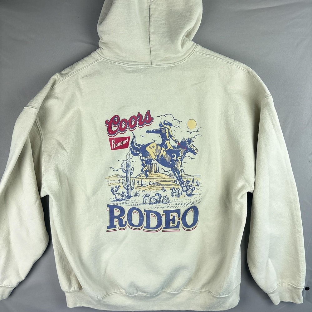 Coors Rodeo Hoodie Mens XL Pullover Colorado Beer Graphic Western